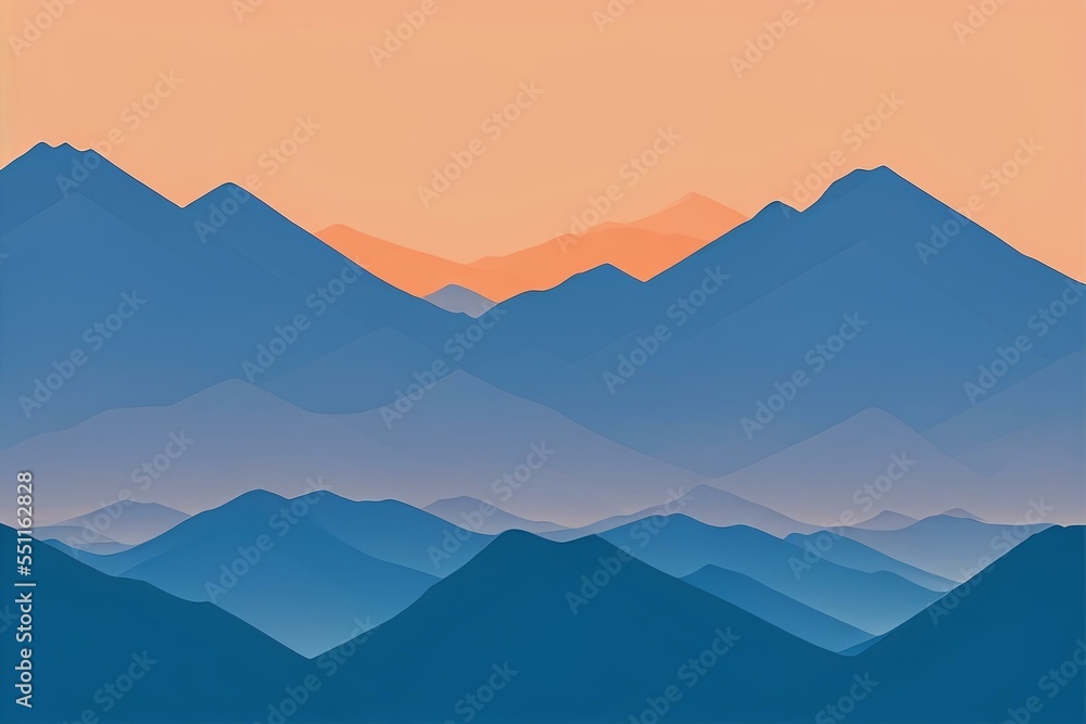 illustration of mountains background