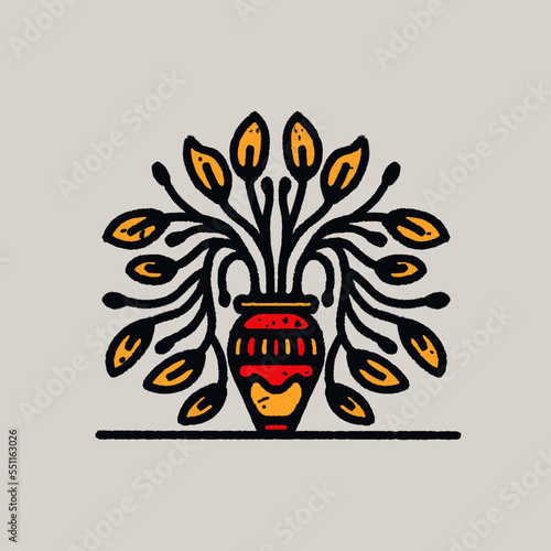 Retro Vintage Flower Vase Design
