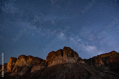 The milky way over the Bulldog Cliffs of the Goldfield Mountains