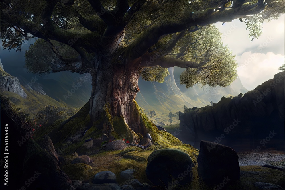 Yggdrasil from norse mythology known for being the tree of life Stock ...