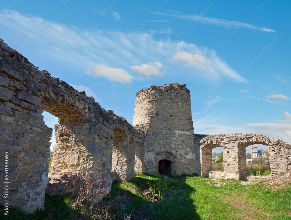 Spring view of Castle ruins (Khmelnytskyi Oblast, Ukraine). Spring view of Castle ruins (Khmelnytskyi Oblast, Ukraine).