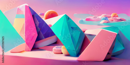 Shape of Synthwave and vaporwave style. Modern pastel color pink in 80s style.