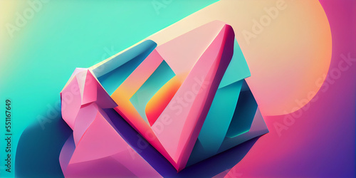 3d render of a abstract composition of primitives. Abstract trendy design.