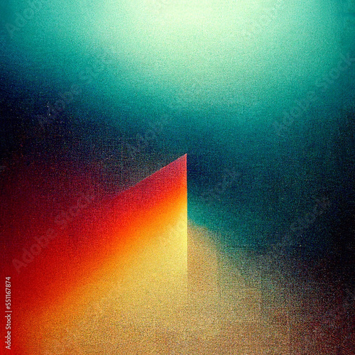 Abstract red light trail on blue background. Energy conept.