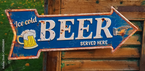 Cold beer served here sign