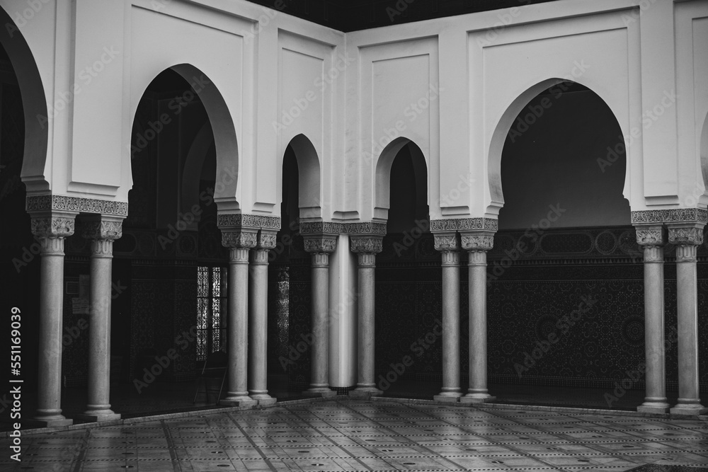 hall of the Grand Mosque of Paris in France hall of the Grand Mosque of Paris in France