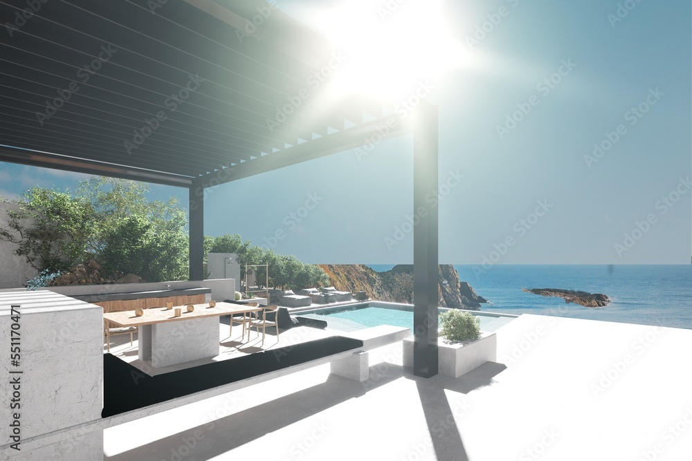 Fototapeta premium 3d render of luxury house exterior