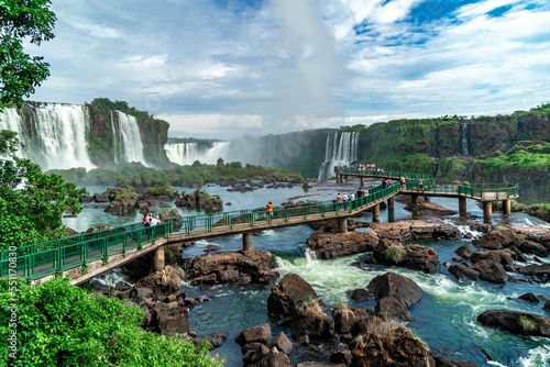 Iguazu Falls on the border of Brazil and Argentina in South America photo