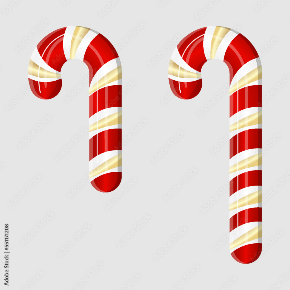 Candy cane set isolated on grey background. Candy cane set isolated on grey background.