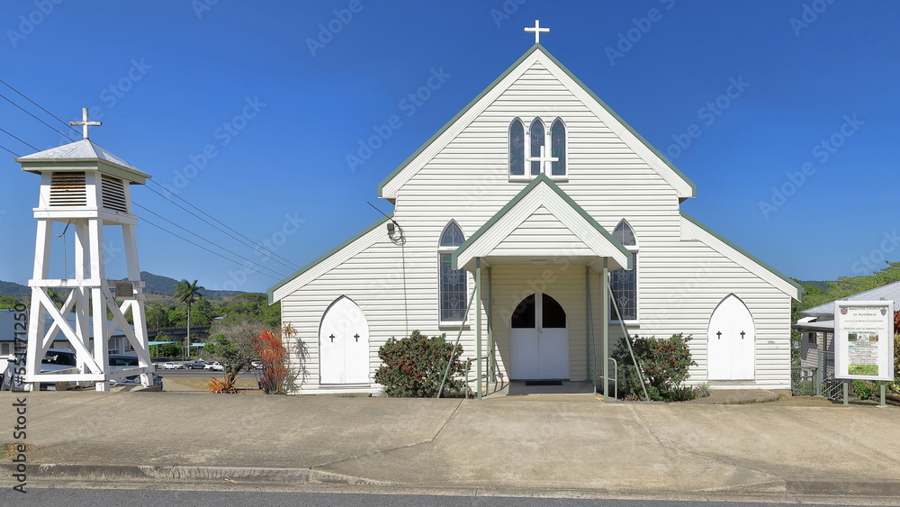 Facade and belfry of the AD 1929 built St.Alban's Anglican Church on Rankin Street. Innisfail-Australia-308 Facade and belfry of the AD 1929 built St.Alban's Anglican Church on Rankin Street. Innisfail-Australia-308