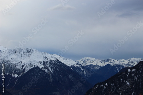 snow covered Swiss alps with copy space (Verbier, Switzerland)