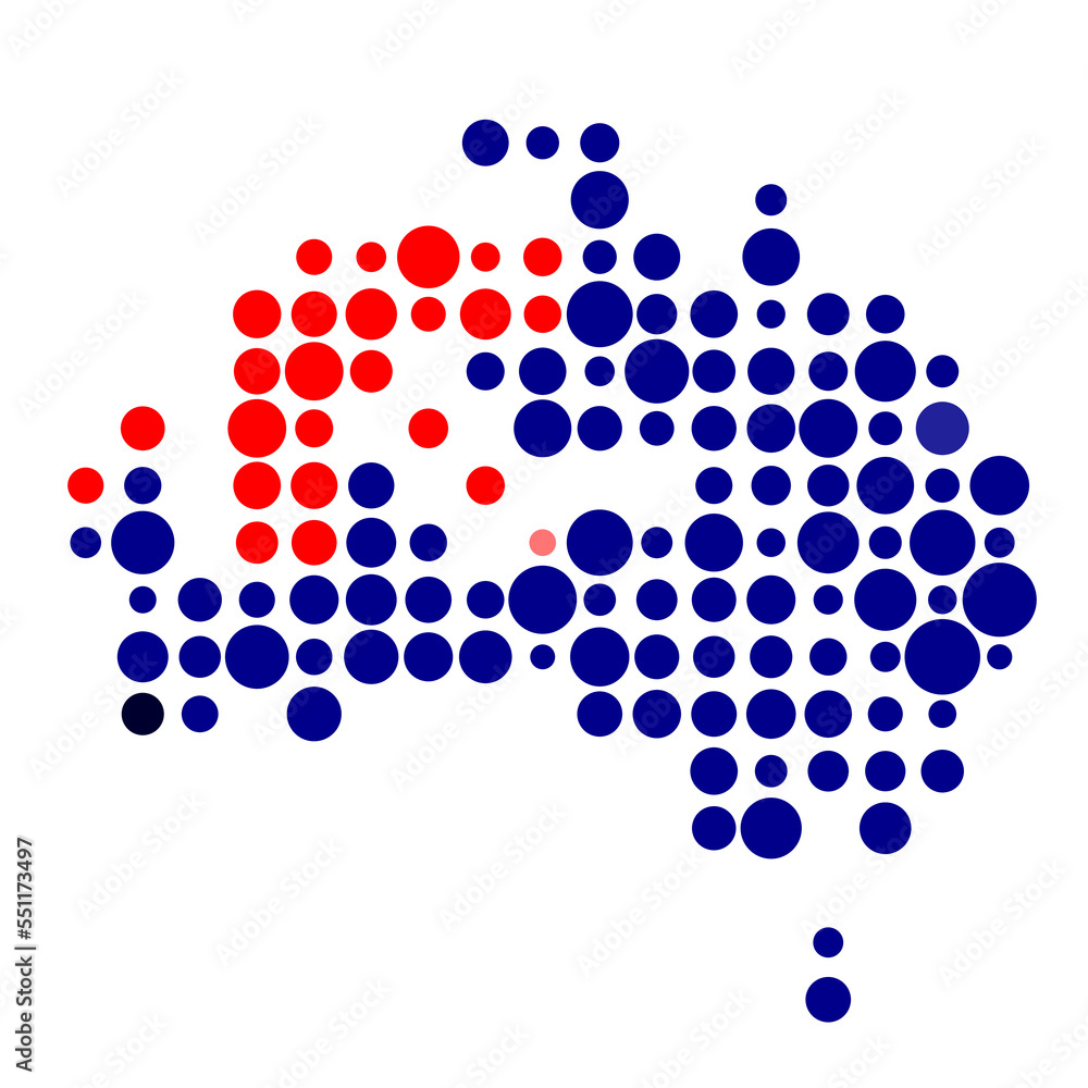 Australia Silhouette Pixelated pattern map illustration Australia Silhouette Pixelated pattern map illustration