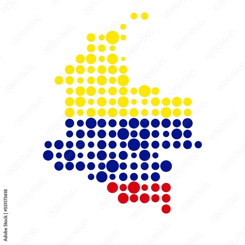 Colombia Silhouette Pixelated pattern map illustration Colombia Silhouette Pixelated pattern map illustration