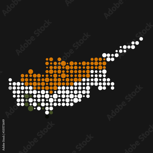 Cyprus Silhouette Pixelated pattern map illustration