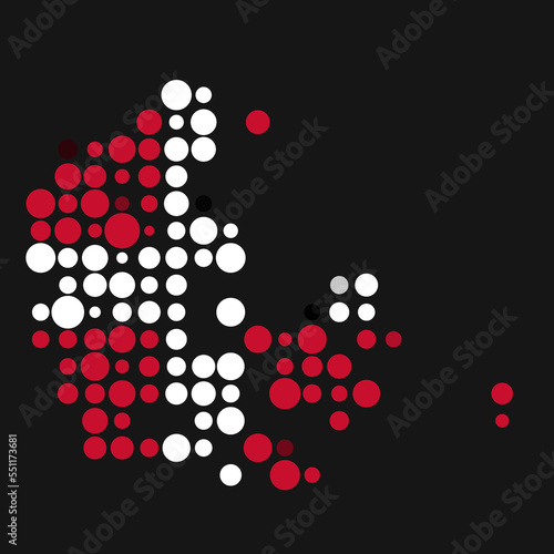 Denmark Silhouette Pixelated pattern map illustration