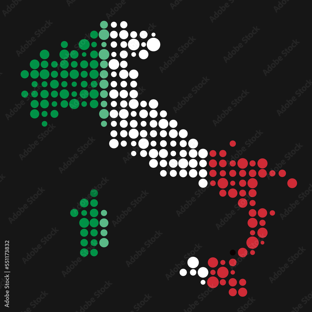 Italy Silhouette Pixelated pattern map illustration