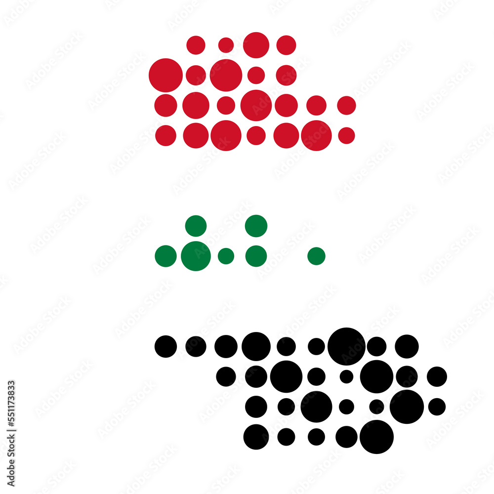Iraq Silhouette Pixelated pattern map illustration Iraq Silhouette Pixelated pattern map illustration