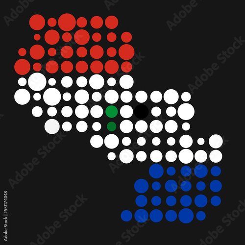 Paraguay Silhouette Pixelated pattern map illustration