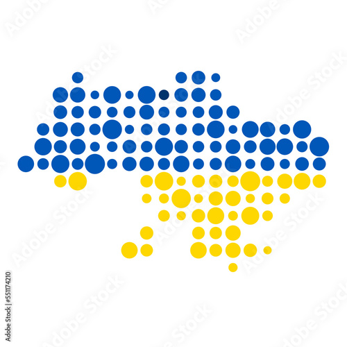Ukraine Silhouette Pixelated pattern map illustration