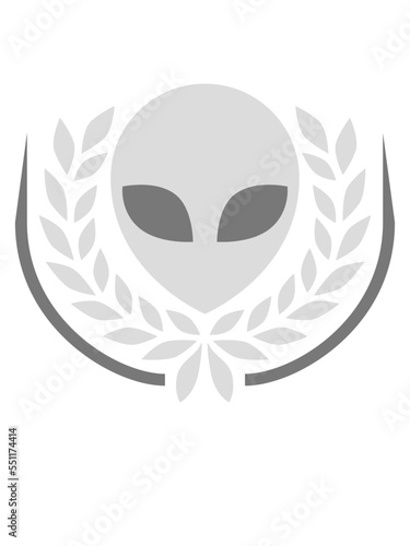 Alien Lorbeerkranz Wappen Emblem 