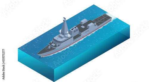 Isometric Type 26 frigate, Naval Ship, frigate for the United Kingdom's Royal Navy, with variants also being built for the Australian and Canadian navies photo