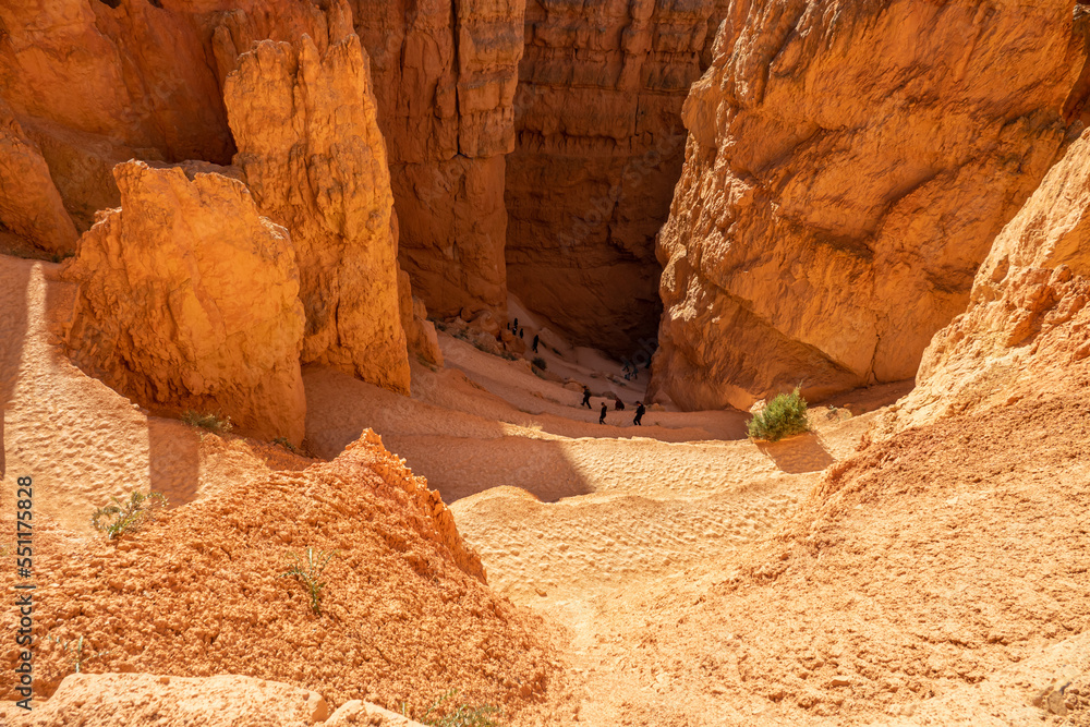 Hiking down into the canyon