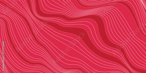 Trendy line art background in viva magenta color. Minimalistic abstract striped texture. Modern vector illustration.