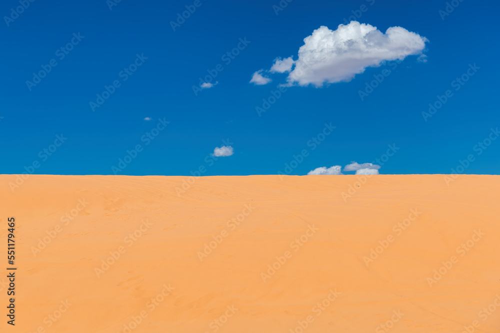 Sand desert and bue sky in desert
