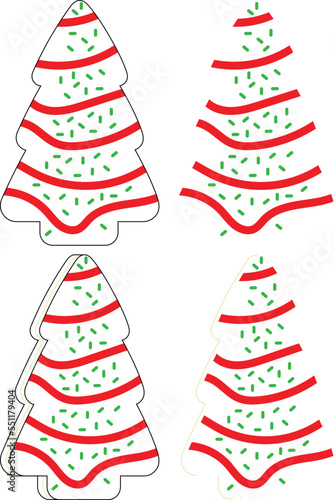 Christmas tree cake vector graphic.