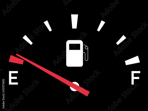 Fuel Dashboard Gauge Sign, fuel indicator in minimum vector