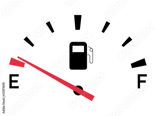 Fuel Dashboard Gauge Sign, fuel indicator in minimum vector