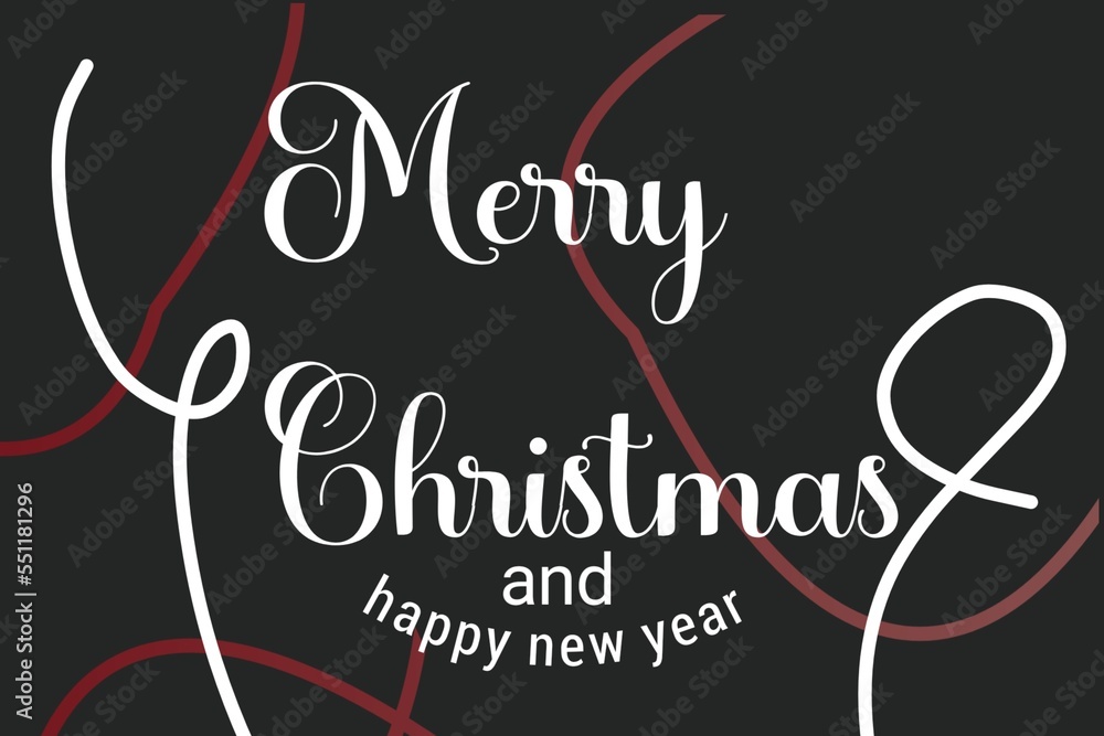 Fototapeta premium Merry Christmas and Happy New Year banner, greeting card, poster, holiday cover. Modern Christmas design 