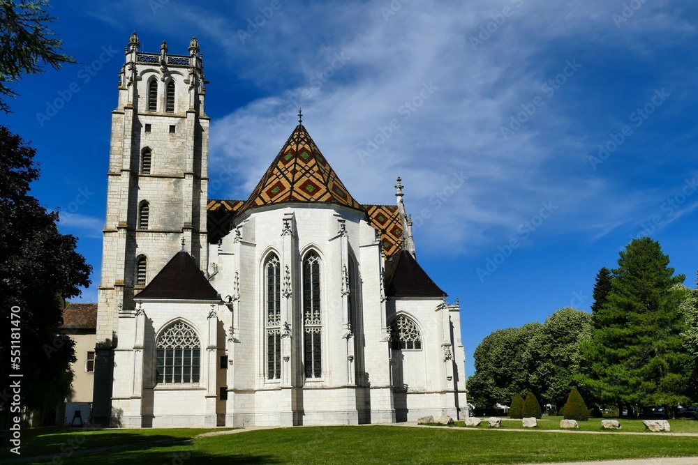 Abside et clocher de l’église Saint-Nicolas-de-Tolentin du monastère royal de Brou à Bourg-en-Bresse