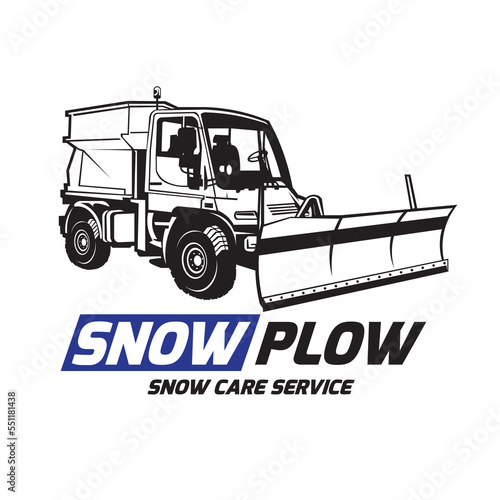Plow truck badge design logo, good for snow plow truck business company logo