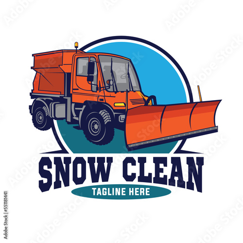 Plow truck badge design logo, good for snow plow truck business company logo