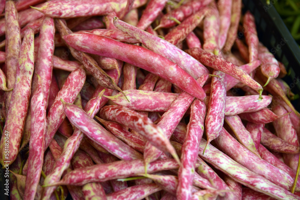 pile of red string beans at the market pile of red string beans at the market