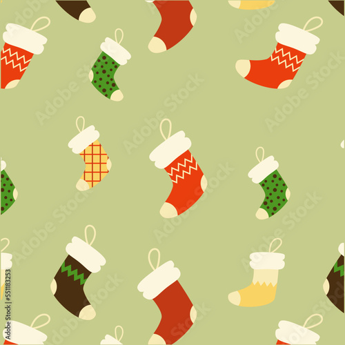 seamless christmas pattern socks