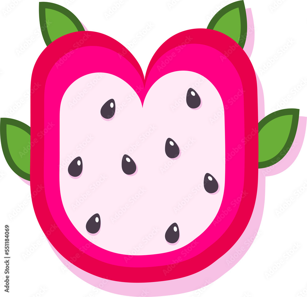 Obraz premium Dragon fruit style alphabet text, letter U