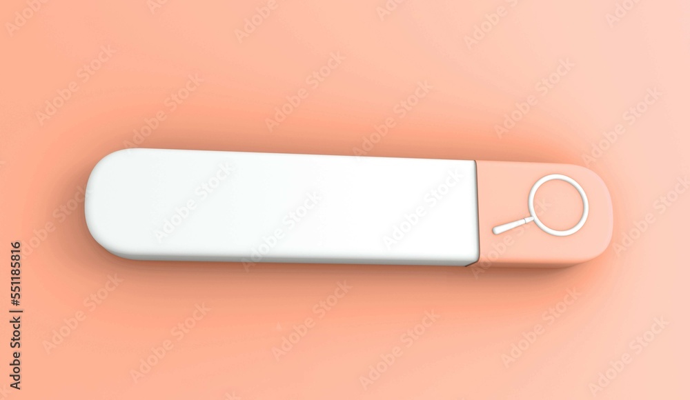 Search Or Magnifying Glass in Blank, Search Bar Over Orange Background, Panoramic image with space for text. 3D Rendering, Search Or Magnifying Glass in Blank, Search Bar Over Orange Background, Panoramic image with space for text. 3D Rendering,