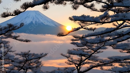 富士山　初日の出
