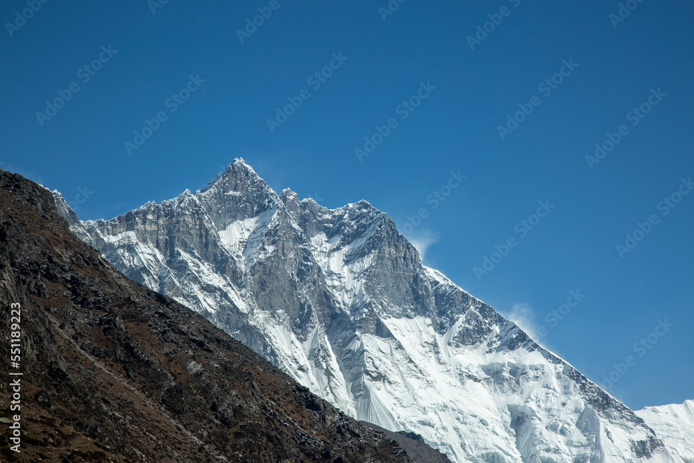 summit of lhotse mountain, himalayas, nepal