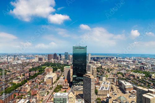Panoramic aerial view of Boston  USA