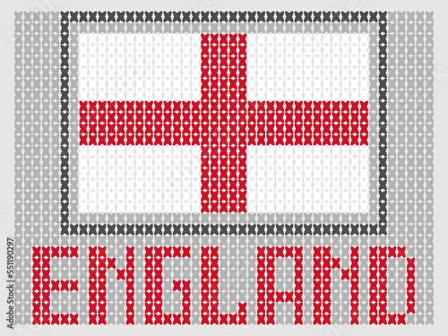 England flag with knitted pattern style