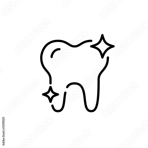 Healthy shining tooth icon. Pixel perfect, editable stroke art