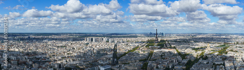 Aerial panoramic view of Paris with Eiffel Tower, France © Pawel Pajor
