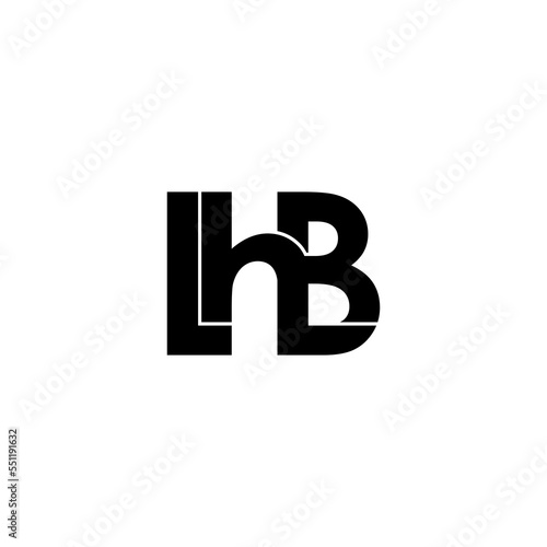 lhb letter initial monogram logo design