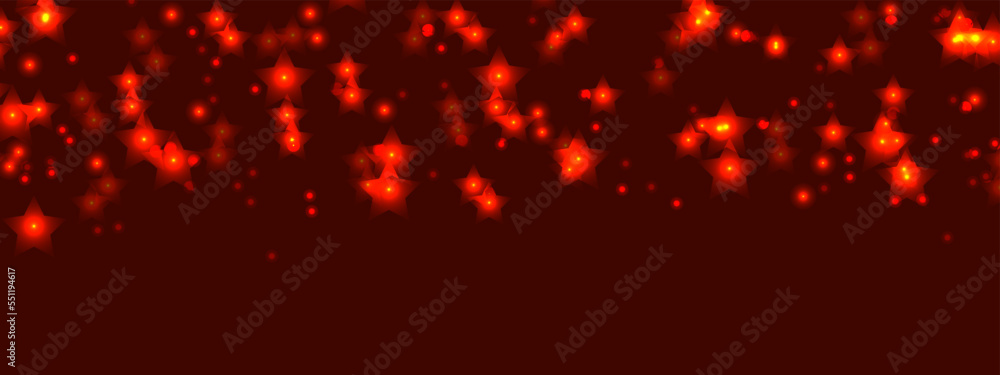Abstract red bokeh background. Holiday concept and celebration background. Defocused bokeh blur lights background.