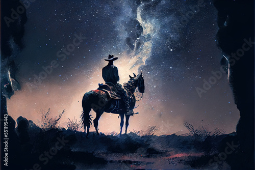 Billede på lærred Starry night on the high plains of Montana