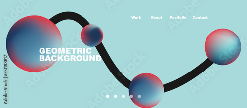 Network concept, line points connections geometric landing page background.