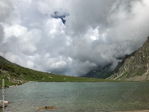 Wallpaper Mural Lake in the mountains with clouds, Kyryzstan Torontodigital.ca